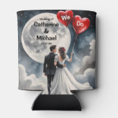 ロマンチックな愛オンクラウドナインの結婚おとぎ 缶クーラー (裏面)