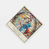 ロマンチックな愛ステンドグラススタイルヨーロッ結婚パ スタンダードランチョンナプキン (角)