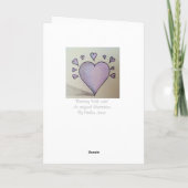 ロマンチックな愛ハートと小さな紫のハート シーズンカード (裏面)