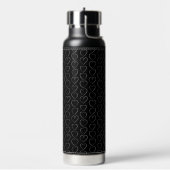 ロマンチックな愛ハートブラック ウォーターボトル (左面)