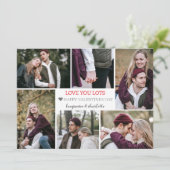 ロマンチックな愛バレンタインのカップルのカップル写真コラージュ シーズンカード (スタンド正面)