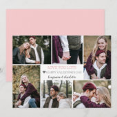 ロマンチックな愛バレンタインのカップルのカップル写真コラージュ シーズンカード (正面/裏面)