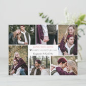 ロマンチックな愛バレンタインのカップルのカップル写真コラージュ シーズンカード (スタンド正面)