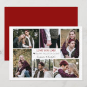 ロマンチックな愛バレンタインのカップルのカップル写真コラージュ シーズンカード (正面/裏面)