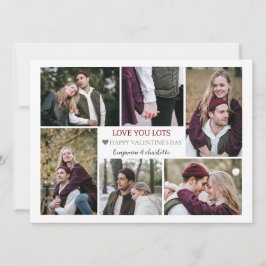 ロマンチックな愛バレンタインのカップルのカップル写真コラージュ シーズンカード