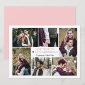 ロマンチックな愛バレンタインのカップルのカップル写真コラージュ シーズンカード (正面/裏面)