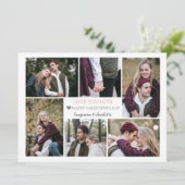 ロマンチックな愛バレンタインのカップルのカップル写真コラージュ シーズンカード (スタンド正面)