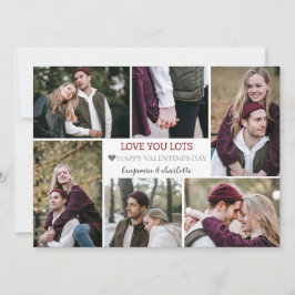 ロマンチックな愛バレンタインのカップルのカップル写真コラージュ シーズンカード