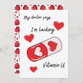 ロマンチックな愛ピルバレンタインデイカード – 編集可能 招待状 (正面/裏面)