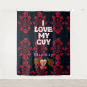 ロマンチックな愛 – 私は私の男を愛文字デザイン タペストリー (正面)