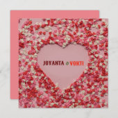 ロマンチックな愛Joyanta & Vokti赤いマルーン色 サンキューカード (正面/裏面)