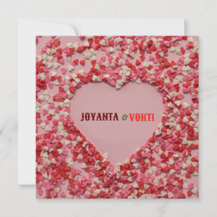 ロマンチックな愛Joyanta & Vokti赤いマルーン色 サンキューカード