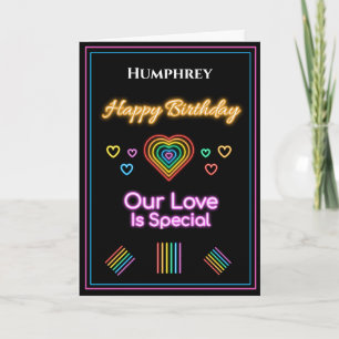 ロマンチックな愛LGBTレインボー誕生日パーソナライズ カード