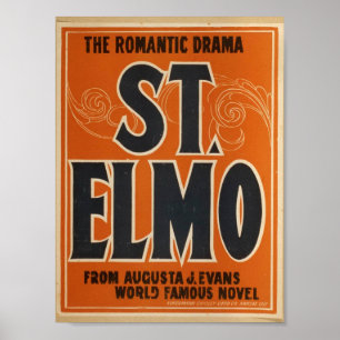 ロマンチックな戯曲、「St Elmo」のヴィンテージの劇場 ポスター