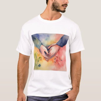 ロマンチックな手を合わせる Tシャツ