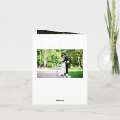 ロマンチックな手書きスタイリッシュスクリプト結婚の写真 サンキューカード (裏面)