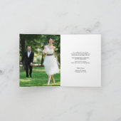 ロマンチックな手書きスタイリッシュスクリプト結婚の写真 サンキューカード (内部)