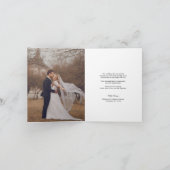 ロマンチックな手書きスタイリッシュスクリプト結婚の写真 サンキューカード (内部)