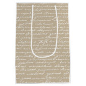 ロマンチックな手書きラブレターライター作家 ミディアムペーパーバッグ (裏面)