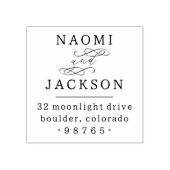 ロマンチックな手書き結婚カップルの差出人住所 ラバースタンプ (インプリント)