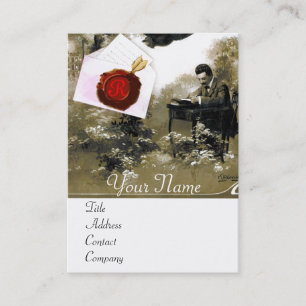 ロマンチックな手紙ホルダー赤ワックスシールモノグラム 名刺