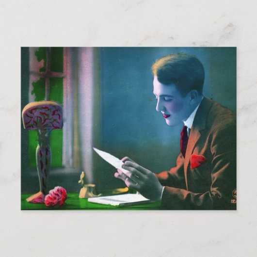 ロマンチックな手紙ライター ポストカード (正面)