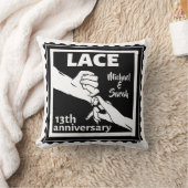 ロマンチックな手結婚持ち13周年 クッション (ブランケット)