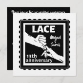 ロマンチックな手結婚持ち13周年 招待状 (正面/裏面)