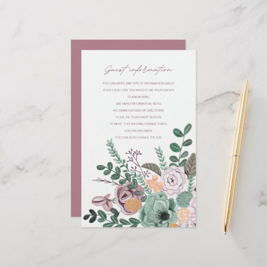 ロマンチックな手絵を描の花のゲスト情報 (正面/裏面インサイチュ)