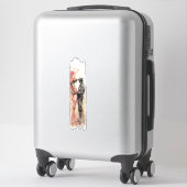 ロマンチックな抱擁のブラシストローク絵を描 シール (スーツケース)