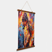 ロマンチックな抱擁の表現主義抽象芸術ラブアート 吊り下げ型タペストリー (傾斜あり)