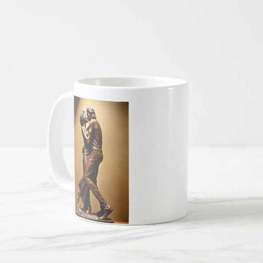 ロマンチックな抱擁ユニーク口キスをする: コーヒーマグカップ (正面左)