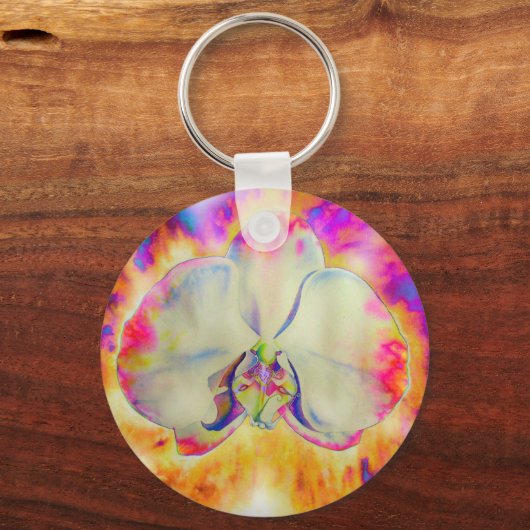 ロマンチックな抽象芸術ランの絵画水色 キーホルダー (正面)