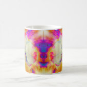 ロマンチックな抽象芸術ランの絵画水色 コーヒーマグカップ (中央)