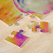 ロマンチックな抽象芸術ランの絵画水色 ジグソーパズル (側面)