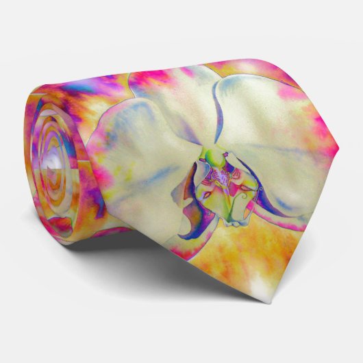 ロマンチックな抽象芸術ランの絵画水色 ネクタイ (ロール)