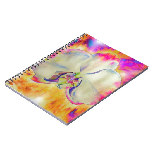 ロマンチックな抽象芸術ランの絵画水色 ノートブック (左側)