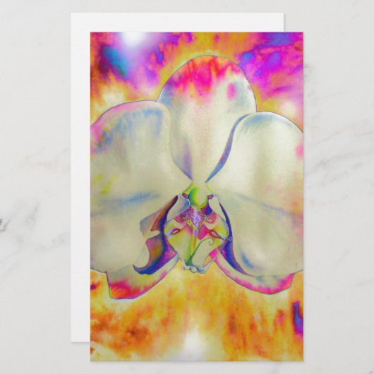 ロマンチックな抽象芸術ランの絵画水色 便箋 (正面/裏面)