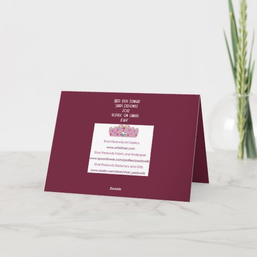 ロマンチックな抽象芸術記念日カード サンキューカード (裏面)