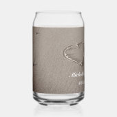 ロマンチックな描ハートビーチ砂にガラスの贈り物ができる ガラス缶 (正面)