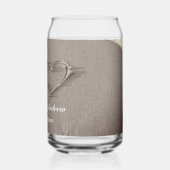 ロマンチックな描ハートビーチ砂にガラスの贈り物ができる ガラス缶 (裏面)