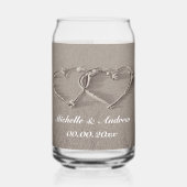 ロマンチックな描ハートビーチ砂にガラスの贈り物ができる ガラス缶 (左)