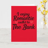ロマンチックな散歩は銀行へ、ユーモア、バレンタインデー カード (黄色い花)