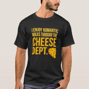 ロマンチックな散歩チーズフードフードラバーイーターグラ Tシャツ