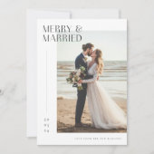 ロマンチックな新メリー婚と結婚したクリスマスの写真 シーズンカード (正面)