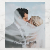 ロマンチックな新婦結婚と新郎 ワインラベル (シングルラベル)