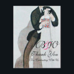 ロマンチックな新郎新婦ありがとうモノグラム ポストカード<br><div class="desc">ロマンチックな配偶者アールデコ高いファッションフランスのイラストレーション, .カスタマイズ簡単あなたのイニシャルと自分のイベントとの結婚式のパーティーのための,/式の発表,座席表, 救日,日,あなたが望むあらゆるについての,シャワー,シャワー,記念日,または!</div>