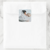 ロマンチックな新郎新婦結婚のスクエアステッカー スクエアシール (バッグ)