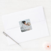 ロマンチックな新郎新婦結婚のスクエアステッカー スクエアシール (封筒)