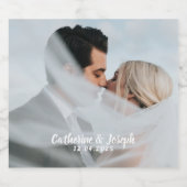 ロマンチックな新郎新婦結婚のワきらめくインラボ スパークリングワインラベル (シングルラベル)